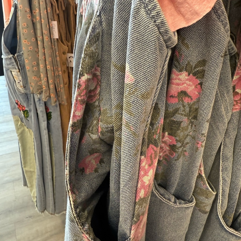 BiBi Floral Denim Jumpsuit/New Wih Tags. - Picture 9 of 9